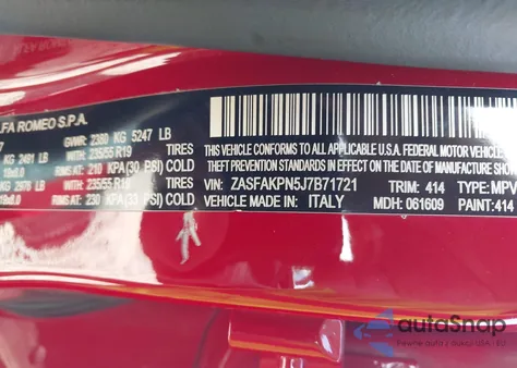 2018 Alfa Romeo Stelvio Sport Awd z USA, uszkodzony, nr VIN ZASFAKPN5J7B71721